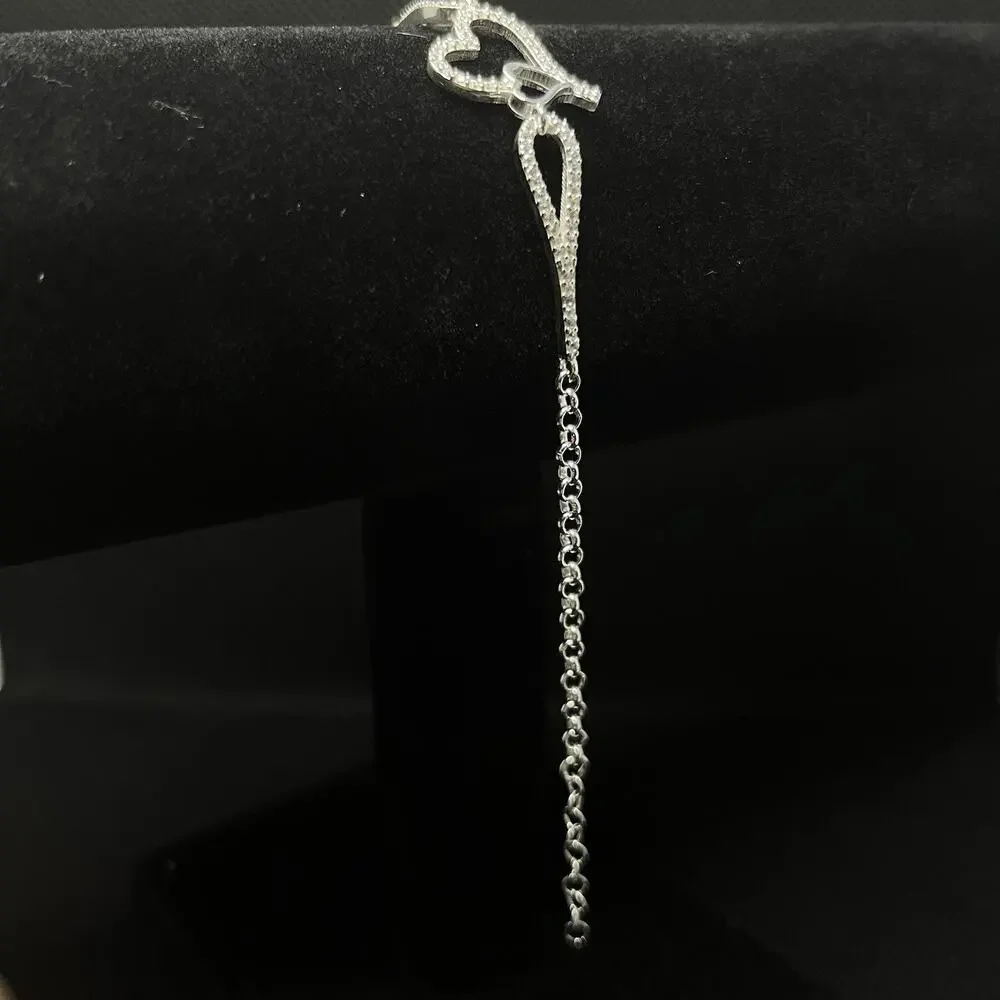 Esclava De Plata 925 Con Dije De Corazones925 Silver Bracelet With Hearth Design